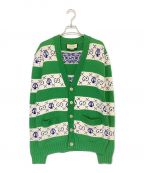 GUCCIグッチ）の古着「GGリラストライプ ジャガードカーディガン」｜グリーン