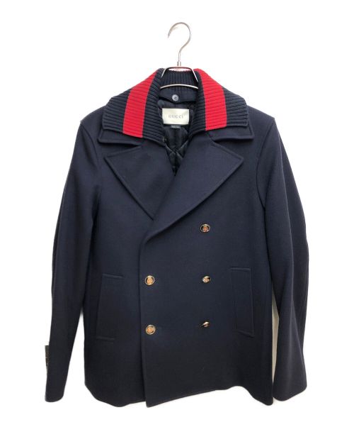 GUCCI（グッチ）GUCCI (グッチ) ウールコート ネイビー サイズ:48の古着・服飾アイテム