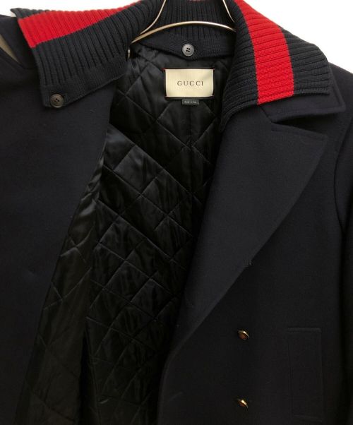 GUCCI（グッチ）GUCCI (グッチ) ウールコート ネイビー サイズ:48の古着・服飾アイテム