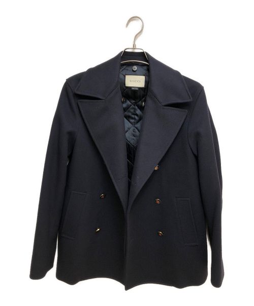 GUCCI（グッチ）GUCCI (グッチ) ウールコート ネイビー サイズ:48の古着・服飾アイテム