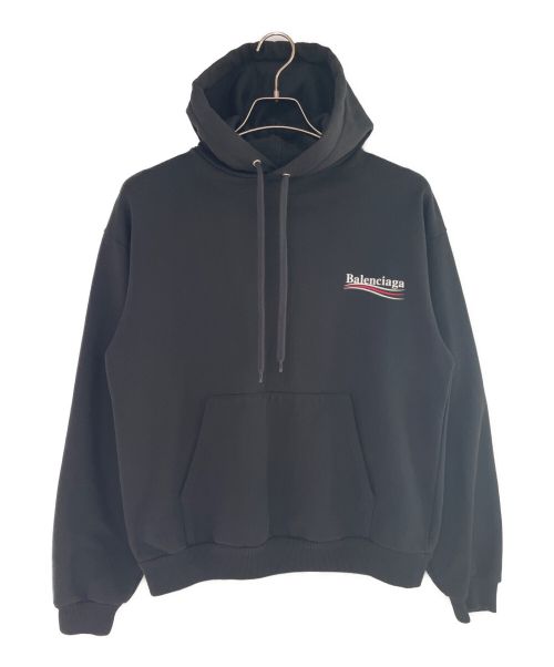 BALENCIAGA（バレンシアガ）BALENCIAGA (バレンシアガ) ウェーブロゴプルオーバーパーカー ブラック サイズ:Sの古着・服飾アイテム