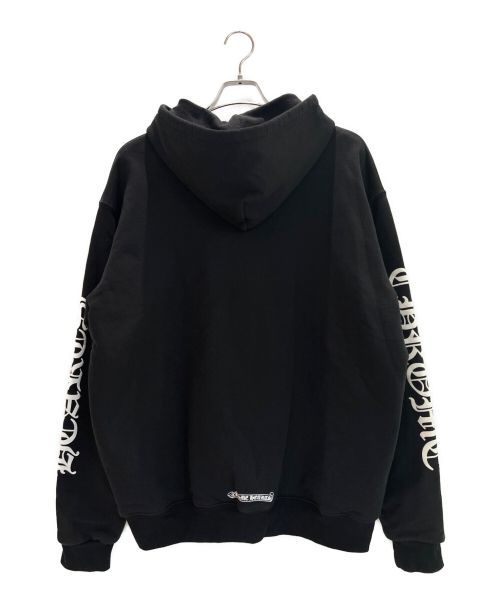CHROME HEARTS（クロムハーツ）CHROME HEARTS (クロムハーツ) Letters Sleeve Fleece Zip Hoodie ブラック サイズ:Lの古着・服飾アイテム
