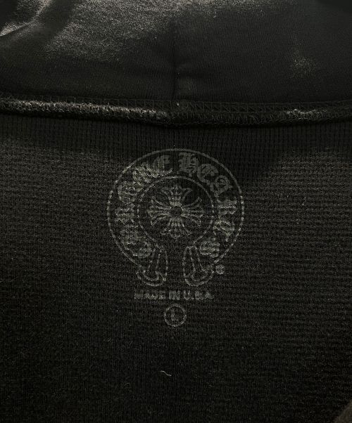 CHROME HEARTS（クロムハーツ）CHROME HEARTS (クロムハーツ) Letters Sleeve Fleece Zip Hoodie ブラック サイズ:Lの古着・服飾アイテム