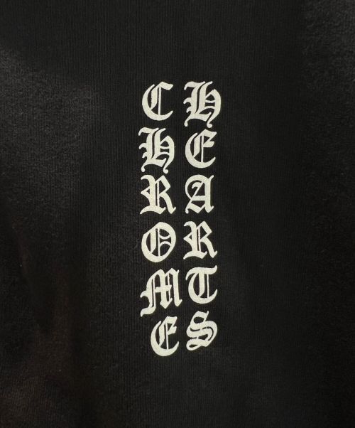 CHROME HEARTS（クロムハーツ）CHROME HEARTS (クロムハーツ) Letters Sleeve Fleece Zip Hoodie ブラック サイズ:Lの古着・服飾アイテム