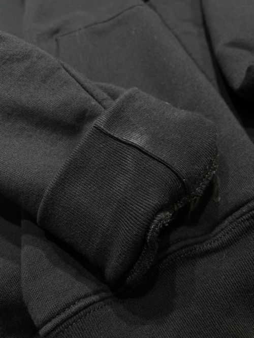 CHROME HEARTS（クロムハーツ）CHROME HEARTS (クロムハーツ) Letters Sleeve Fleece Zip Hoodie ブラック サイズ:Lの古着・服飾アイテム