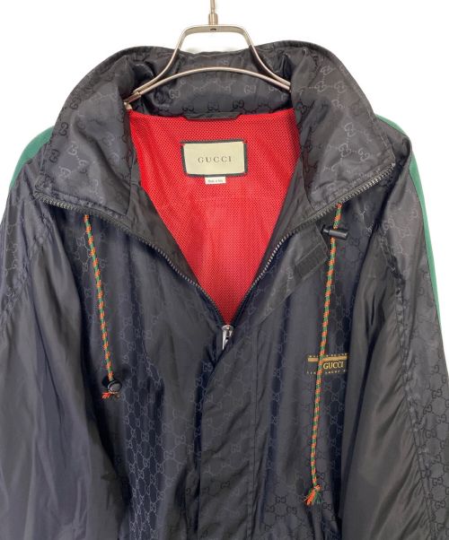 GUCCI（グッチ）GUCCI (グッチ) GG jacquard nylon jacket ブラック サイズ:SIZE 50の古着・服飾アイテム