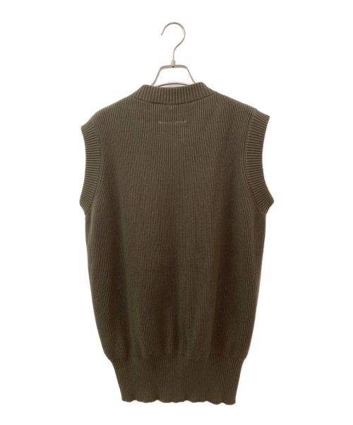 MM6 Maison Margiela（エムエムシックスメゾンマルジェラ）MM6 Maison Margiela (エムエムシックス メゾンマルジェラ) ノースリーブニットジャケット カーキ サイズ:XSの古着・服飾アイテム