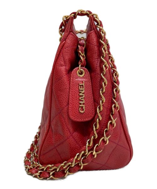 CHANEL（シャネル）CHANEL (シャネル) チェーンショルダーバッグ レッドの古着・服飾アイテム