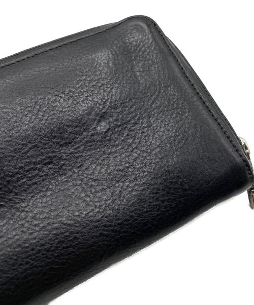 CHROME HEARTS（クロムハーツ）CHROME HEARTS (クロムハーツ) ピラミッドスタッズ ウォレット ブラック×シルバー サイズ:-の古着・服飾アイテム