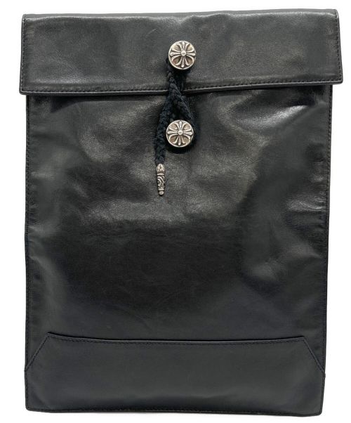 CHROME HEARTS（クロムハーツ）CHROME HEARTS (クロムハーツ) クロスボールコンチョレザーポーチ ブラックの古着・服飾アイテム