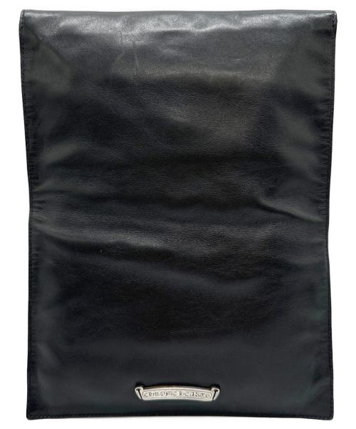 CHROME HEARTS（クロムハーツ）CHROME HEARTS (クロムハーツ) クロスボールコンチョレザーポーチ ブラックの古着・服飾アイテム
