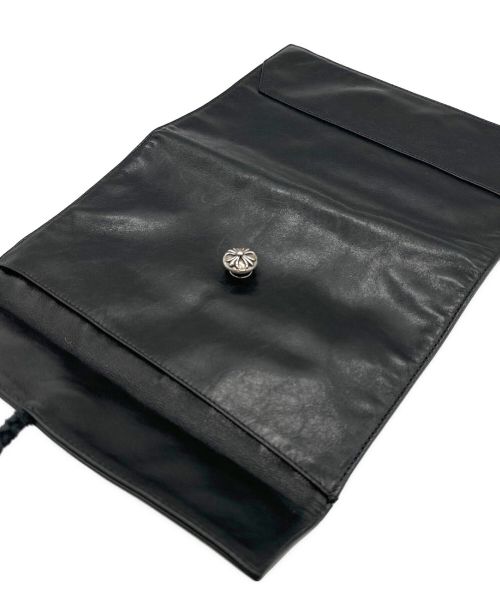 CHROME HEARTS（クロムハーツ）CHROME HEARTS (クロムハーツ) クロスボールコンチョレザーポーチ ブラックの古着・服飾アイテム