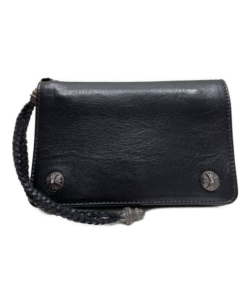 CHROME HEARTS（クロムハーツ）CHROME HEARTS (クロムハーツ) WLT 2 ZIP STRAP/CRS ブラックの古着・服飾アイテム