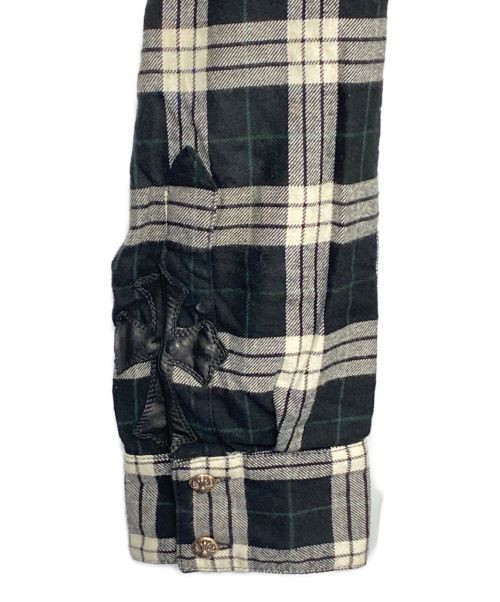 CHROME HEARTS（クロムハーツ）CHROME HEARTS (クロムハーツ) チェックシャツ ホワイト×ブラック サイズ:Lの古着・服飾アイテム