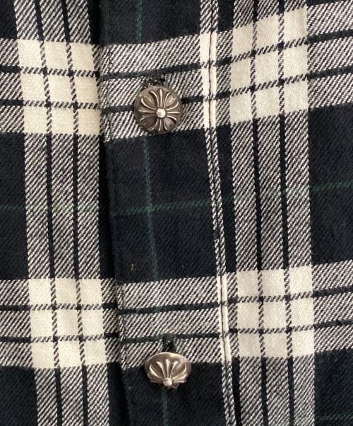 CHROME HEARTS（クロムハーツ）CHROME HEARTS (クロムハーツ) チェックシャツ ホワイト×ブラック サイズ:Lの古着・服飾アイテム