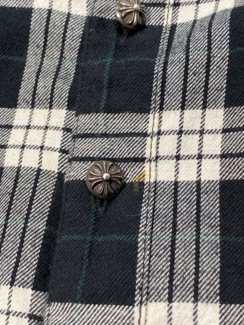 CHROME HEARTS（クロムハーツ）CHROME HEARTS (クロムハーツ) チェックシャツ ホワイト×ブラック サイズ:Lの古着・服飾アイテム
