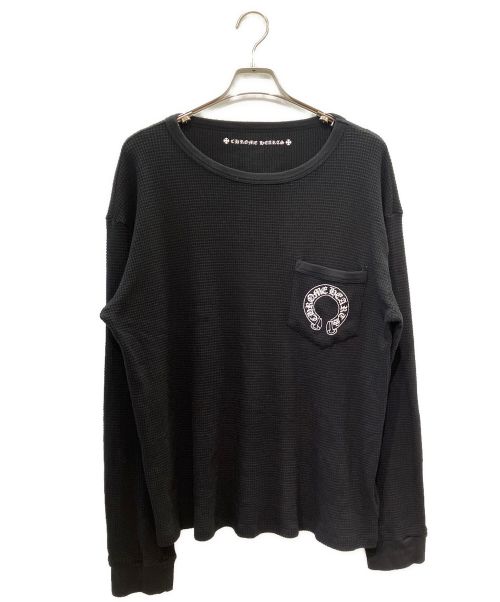 CHROME HEARTS（クロムハーツ）CHROME HEARTS (クロムハーツ) サーマルコットンニットカットソー ブラック サイズ:Lの古着・服飾アイテム
