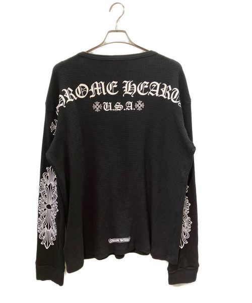 CHROME HEARTS（クロムハーツ）CHROME HEARTS (クロムハーツ) サーマルコットンニットカットソー ブラック サイズ:Lの古着・服飾アイテム