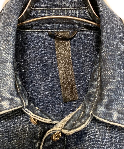 CHROME HEARTS（クロムハーツ）CHROME HEARTS (クロムハーツ) LOOSE ENDS CROSS PATCH DENIM SHIRT インディゴ サイズ:LARGEの古着・服飾アイテム