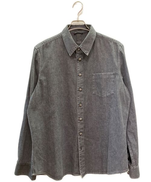 CHROME HEARTS（クロムハーツ）CHROME HEARTS (クロムハーツ) シルバーボタンデニムシャツ グレー サイズ:Lの古着・服飾アイテム