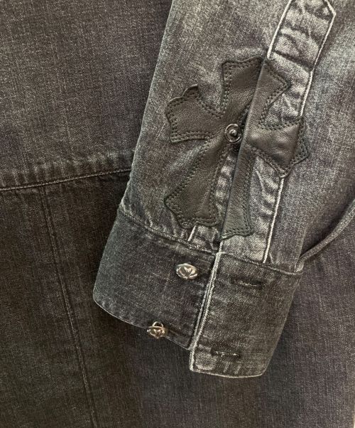 CHROME HEARTS（クロムハーツ）CHROME HEARTS (クロムハーツ) シルバーボタンデニムシャツ グレー サイズ:Lの古着・服飾アイテム