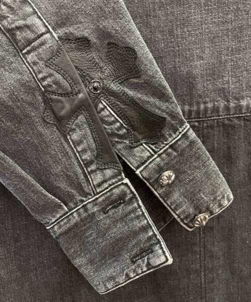 CHROME HEARTS（クロムハーツ）CHROME HEARTS (クロムハーツ) シルバーボタンデニムシャツ グレー サイズ:Lの古着・服飾アイテム