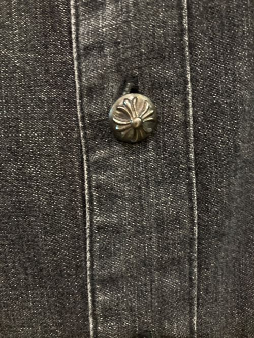 CHROME HEARTS（クロムハーツ）CHROME HEARTS (クロムハーツ) シルバーボタンデニムシャツ グレー サイズ:Lの古着・服飾アイテム