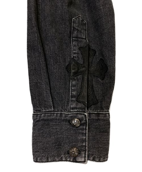 CHROME HEARTS（クロムハーツ）CHROME HEARTS (クロムハーツ) シルバーボタンデニムシャツ グレー サイズ:Lの古着・服飾アイテム