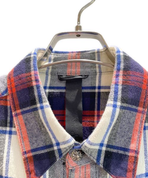 CHROME HEARTS（クロムハーツ）CHROME HEARTS (クロムハーツ) クロスボールチェックネルシャツ レッド×ブルー サイズ:Lの古着・服飾アイテム
