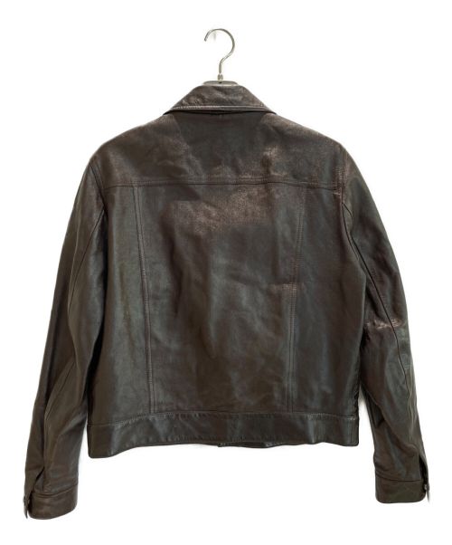 CELINE（セリーヌ）CELINE (セリーヌ) レザートラッカージャケット ブラウン サイズ:52の古着・服飾アイテム