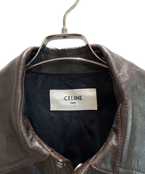 CELINE（セリーヌ）CELINE (セリーヌ) レザートラッカージャケット ブラウン サイズ:52の古着・服飾アイテム