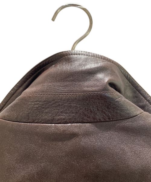 CELINE（セリーヌ）CELINE (セリーヌ) レザートラッカージャケット ブラウン サイズ:52の古着・服飾アイテム