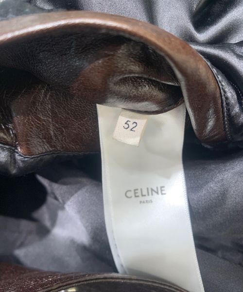 CELINE（セリーヌ）CELINE (セリーヌ) レザートラッカージャケット ブラウン サイズ:52の古着・服飾アイテム