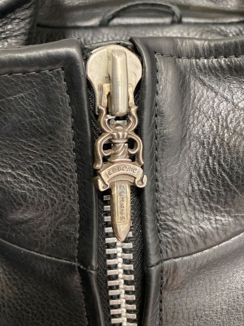 CHROME HEARTS（クロムハーツ）CHROME HEARTS (クロムハーツ) PERFECT LEATHER  JACKET ブラック サイズ:Lの古着・服飾アイテム