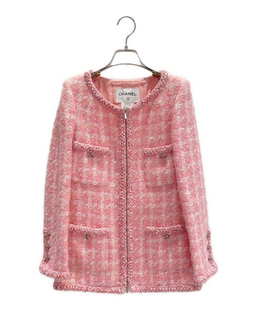 CHANEL（シャネル）CHANEL (シャネル) ツイードセットアップ ピンク サイズ:34の古着・服飾アイテム