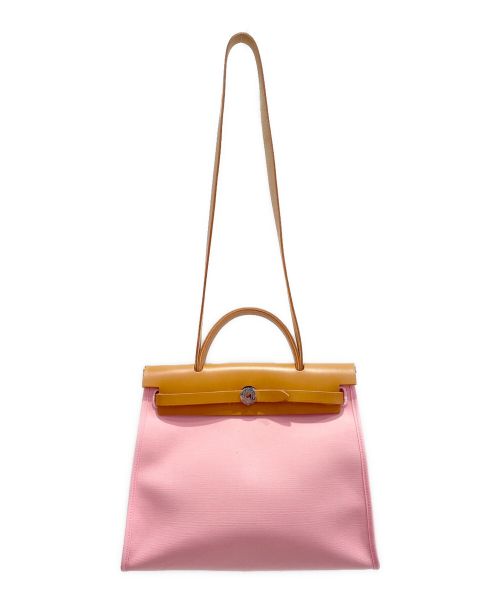HERMES（エルメス）HERMES (エルメス) エールバッグジップPM ローズサクラ×キャメル サイズ:PMの古着・服飾アイテム