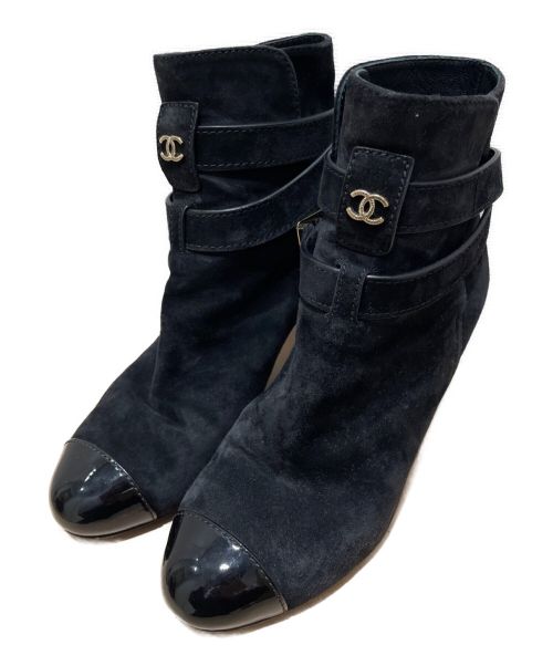 CHANEL（シャネル）CHANEL (シャネル) ショートブーツ ブラック サイズ:37 1/2Cの古着・服飾アイテム