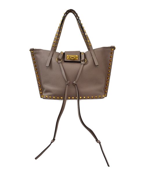 VALENTINO（ヴァレンティノ）VALENTINO (ヴァレンティノ) ロックスタッズハンドバッグ ピンク サイズ:‐の古着・服飾アイテム