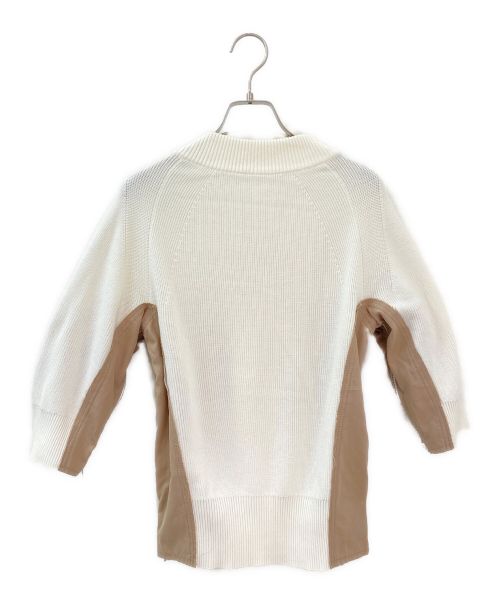 sacai（サカイ）sacai (サカイ) ミリタリードッキングニット ホワイト×ベージュ サイズ:1の古着・服飾アイテム