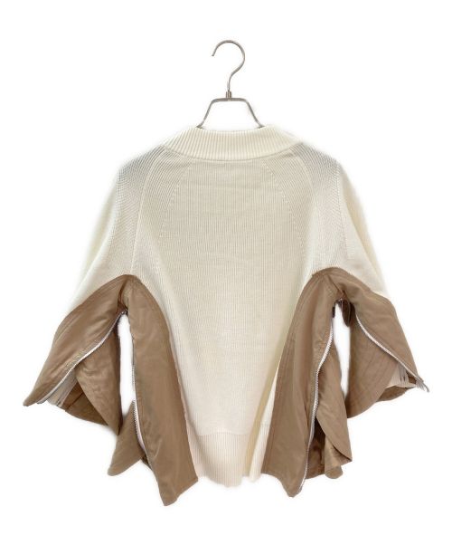 sacai（サカイ）sacai (サカイ) ミリタリードッキングニット ホワイト×ベージュ サイズ:1の古着・服飾アイテム