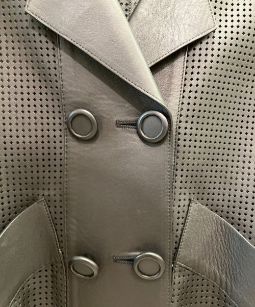 FENDI（フェンディ）FENDI (フェンディ) パンチングレザージャケット ブラック サイズ:40の古着・服飾アイテム