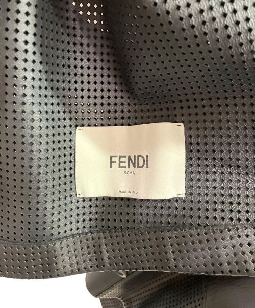 FENDI（フェンディ）FENDI (フェンディ) パンチングレザージャケット ブラック サイズ:40の古着・服飾アイテム