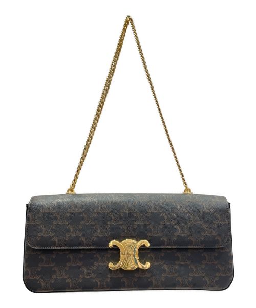 CELINE（セリーヌ）CELINE (セリーヌ) トリオンフチェーンバッグ ブラウンの古着・服飾アイテム