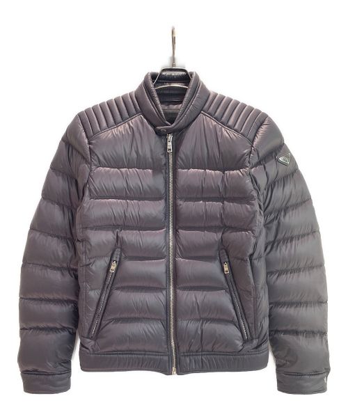 PRADA（プラダ）PRADA (プラダ) NYLON LUCIDバイカーダウンジャケット パープルグレー サイズ:44の古着・服飾アイテム