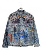 BALENCIAGAバレンシアガ）の古着「グラフィックペイントデニムジャケット」｜インディゴ