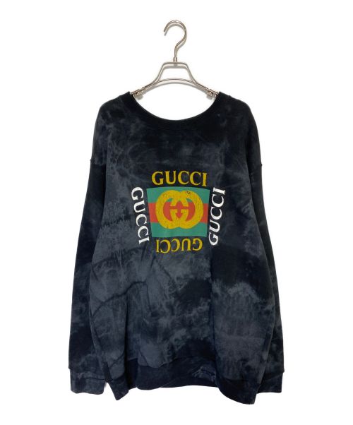 GUCCI（グッチ）GUCCI (グッチ) DSM SPECIAL PRINTED L/S OVER SWEATSHIRT ブラック サイズ:Lの古着・服飾アイテム