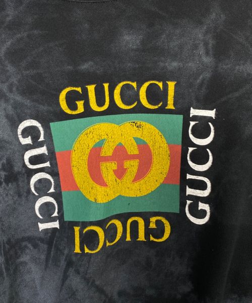 GUCCI（グッチ）GUCCI (グッチ) DSM SPECIAL PRINTED L/S OVER SWEATSHIRT ブラック サイズ:Lの古着・服飾アイテム