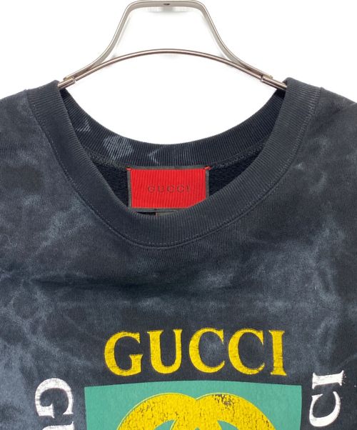 GUCCI（グッチ）GUCCI (グッチ) DSM SPECIAL PRINTED L/S OVER SWEATSHIRT ブラック サイズ:Lの古着・服飾アイテム