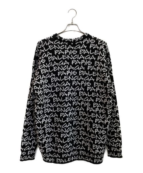 BALENCIAGA（バレンシアガ）BALENCIAGA (バレンシアガ) 総柄ロゴニット ブラック サイズ:XSの古着・服飾アイテム