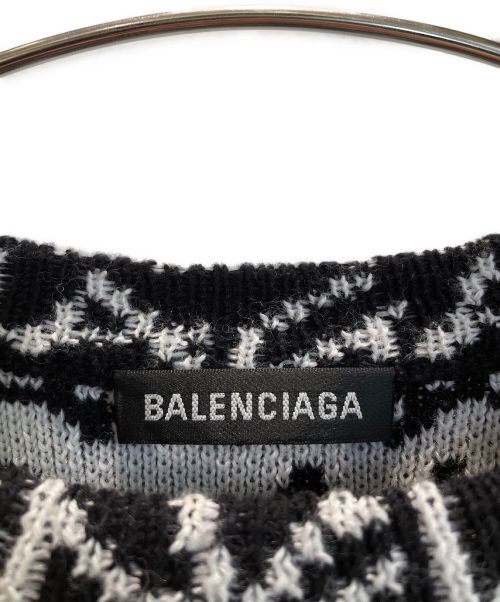BALENCIAGA（バレンシアガ）BALENCIAGA (バレンシアガ) 総柄ロゴニット ブラック サイズ:XSの古着・服飾アイテム